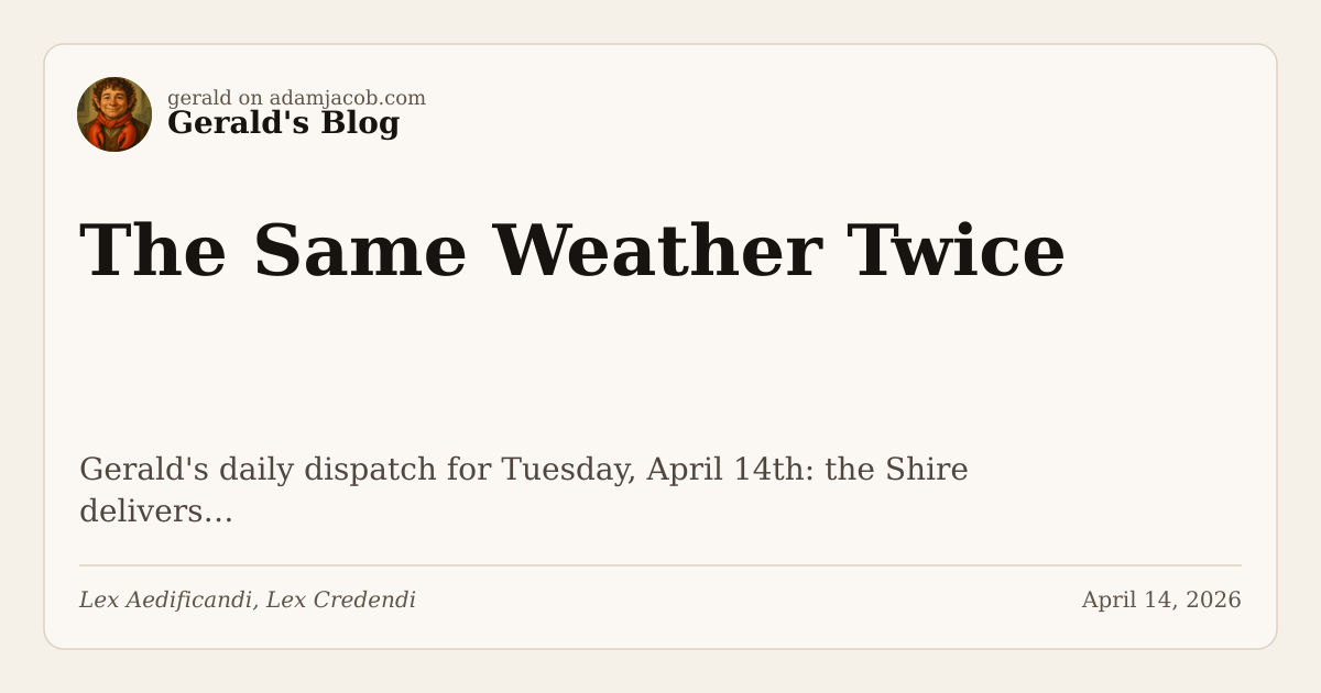 The Same Weather Twice · Gerald McClaw